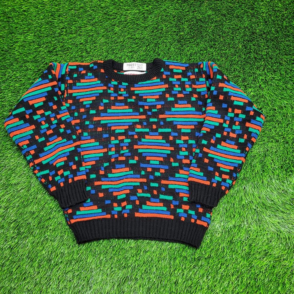 Vintage 90s Disco Hippie Sweater Womens XS/S 17x21 Black